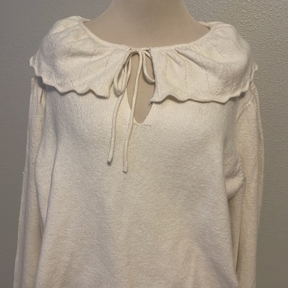 Women's Crewneck Pullover Sweater - Who What Wear Cream XL Ivory - Picture 6 of 8